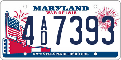 MD license plate 4AD7393