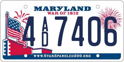 MD license plate 4AD7406