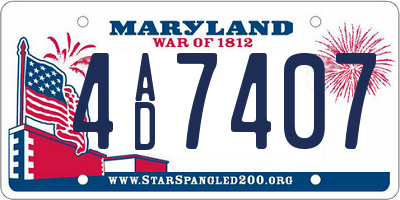 MD license plate 4AD7407