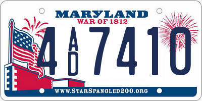 MD license plate 4AD7410