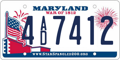 MD license plate 4AD7412