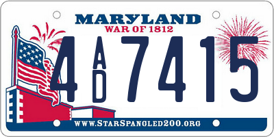 MD license plate 4AD7415