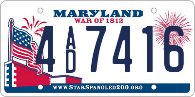 MD license plate 4AD7416