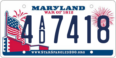 MD license plate 4AD7418