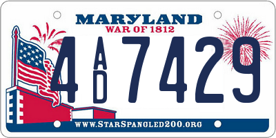 MD license plate 4AD7429