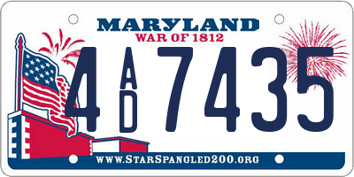 MD license plate 4AD7435