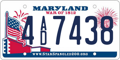 MD license plate 4AD7438