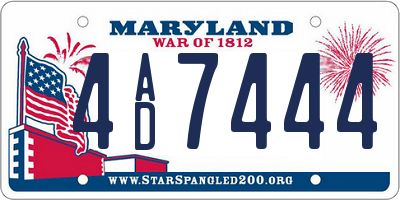 MD license plate 4AD7444