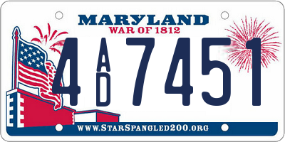 MD license plate 4AD7451