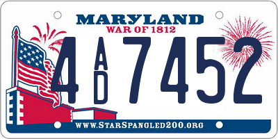 MD license plate 4AD7452
