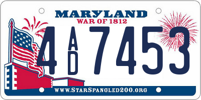 MD license plate 4AD7453