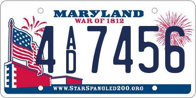 MD license plate 4AD7456