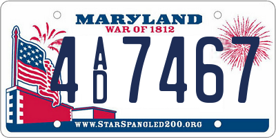 MD license plate 4AD7467
