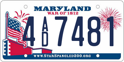 MD license plate 4AD7481