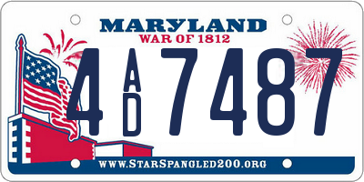 MD license plate 4AD7487