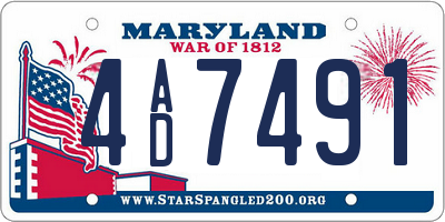 MD license plate 4AD7491