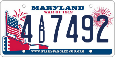 MD license plate 4AD7492