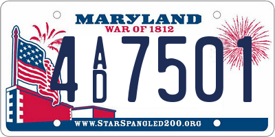 MD license plate 4AD7501