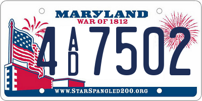 MD license plate 4AD7502