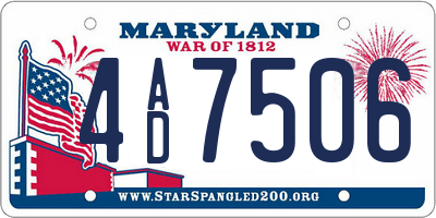MD license plate 4AD7506