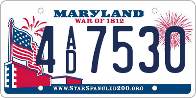MD license plate 4AD7530