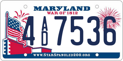 MD license plate 4AD7536