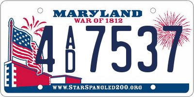 MD license plate 4AD7537