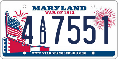MD license plate 4AD7551