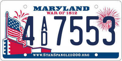 MD license plate 4AD7553