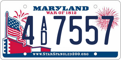 MD license plate 4AD7557