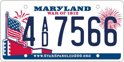 MD license plate 4AD7566