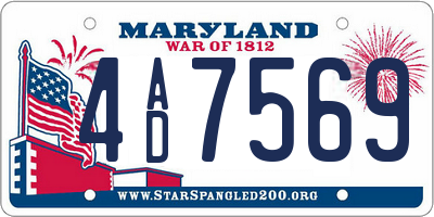 MD license plate 4AD7569