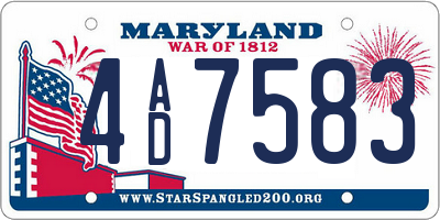 MD license plate 4AD7583