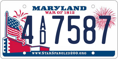 MD license plate 4AD7587