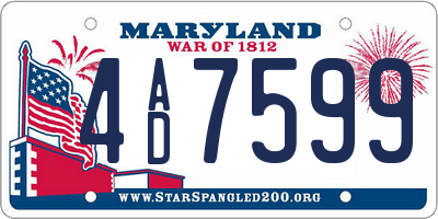 MD license plate 4AD7599