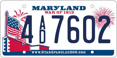 MD license plate 4AD7602
