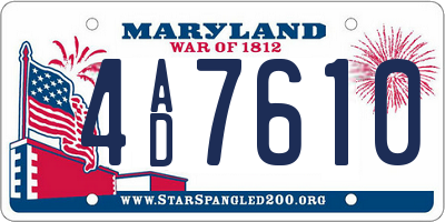 MD license plate 4AD7610