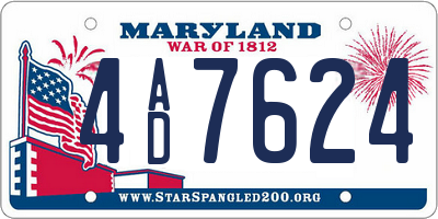 MD license plate 4AD7624