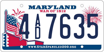 MD license plate 4AD7635