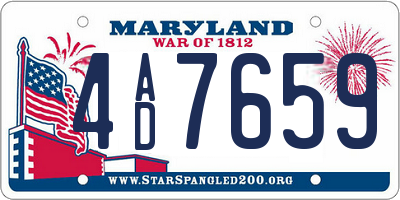 MD license plate 4AD7659