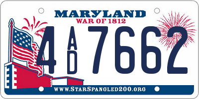 MD license plate 4AD7662