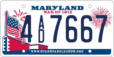 MD license plate 4AD7667