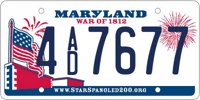 MD license plate 4AD7677