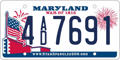 MD license plate 4AD7691