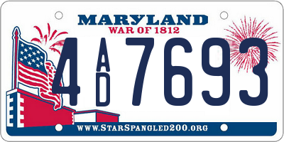 MD license plate 4AD7693