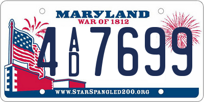 MD license plate 4AD7699