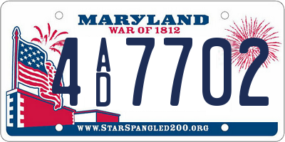 MD license plate 4AD7702