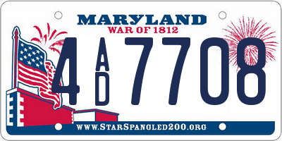 MD license plate 4AD7708