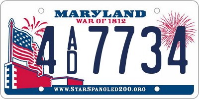 MD license plate 4AD7734