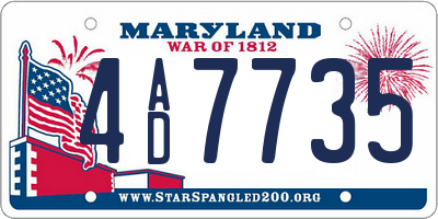 MD license plate 4AD7735